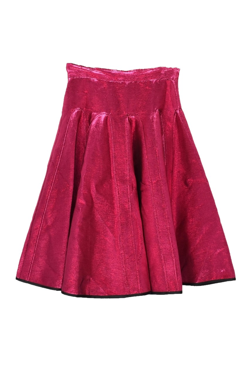 James Long pleated a-line skirt Size XS Red polyester