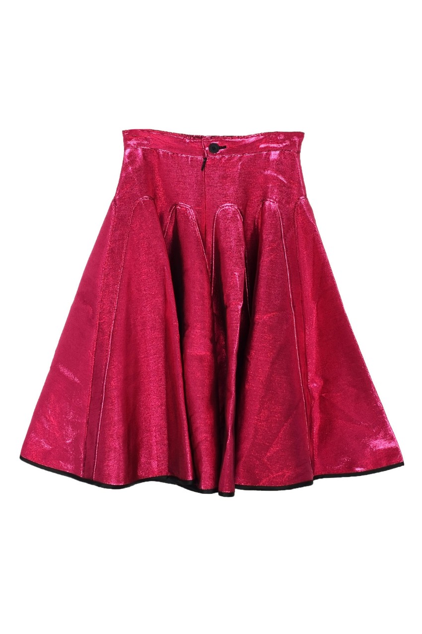 James Long pleated a-line skirt Size XS Red polyester