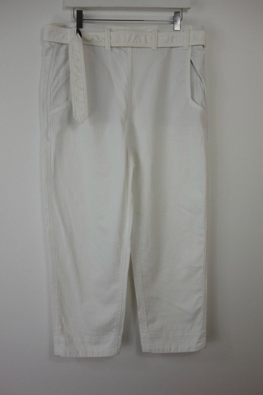 Preowned Brunello Cucinelli Paperbag Wasit Denim Jeans Size S Off White cotton/elastane