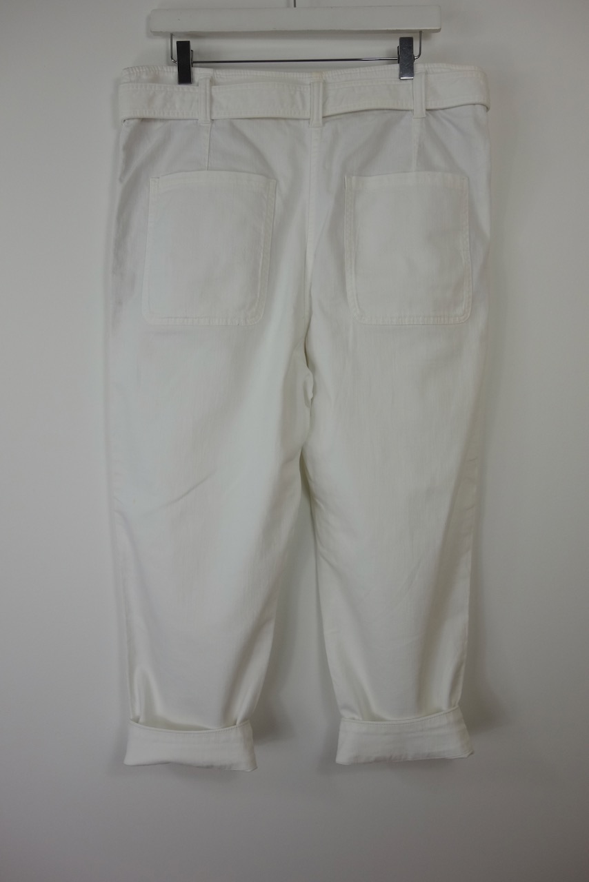 Preowned Brunello Cucinelli Paperbag Wasit Denim Jeans Size S Off White cotton/elastane