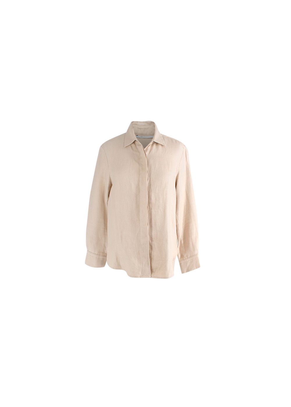 Preowned Rosetta Getty Beige Linen Shirt Size S