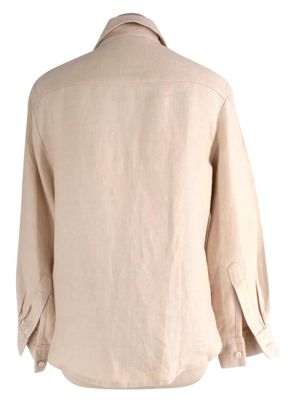 Preowned Rosetta Getty Beige Linen Shirt Size S