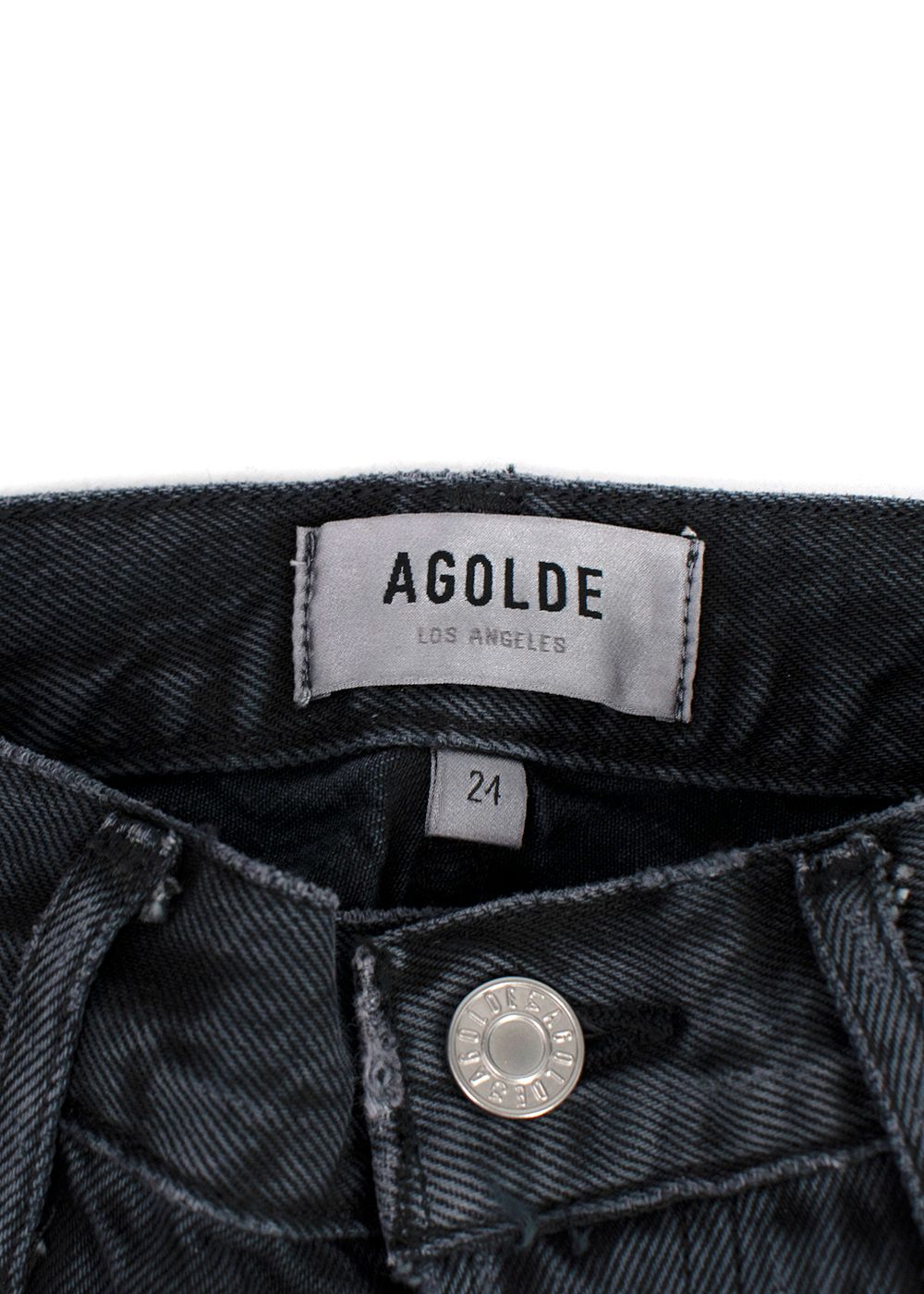 Agolde Black Denim Straight-Leg Jeans Size 24/61 cotton