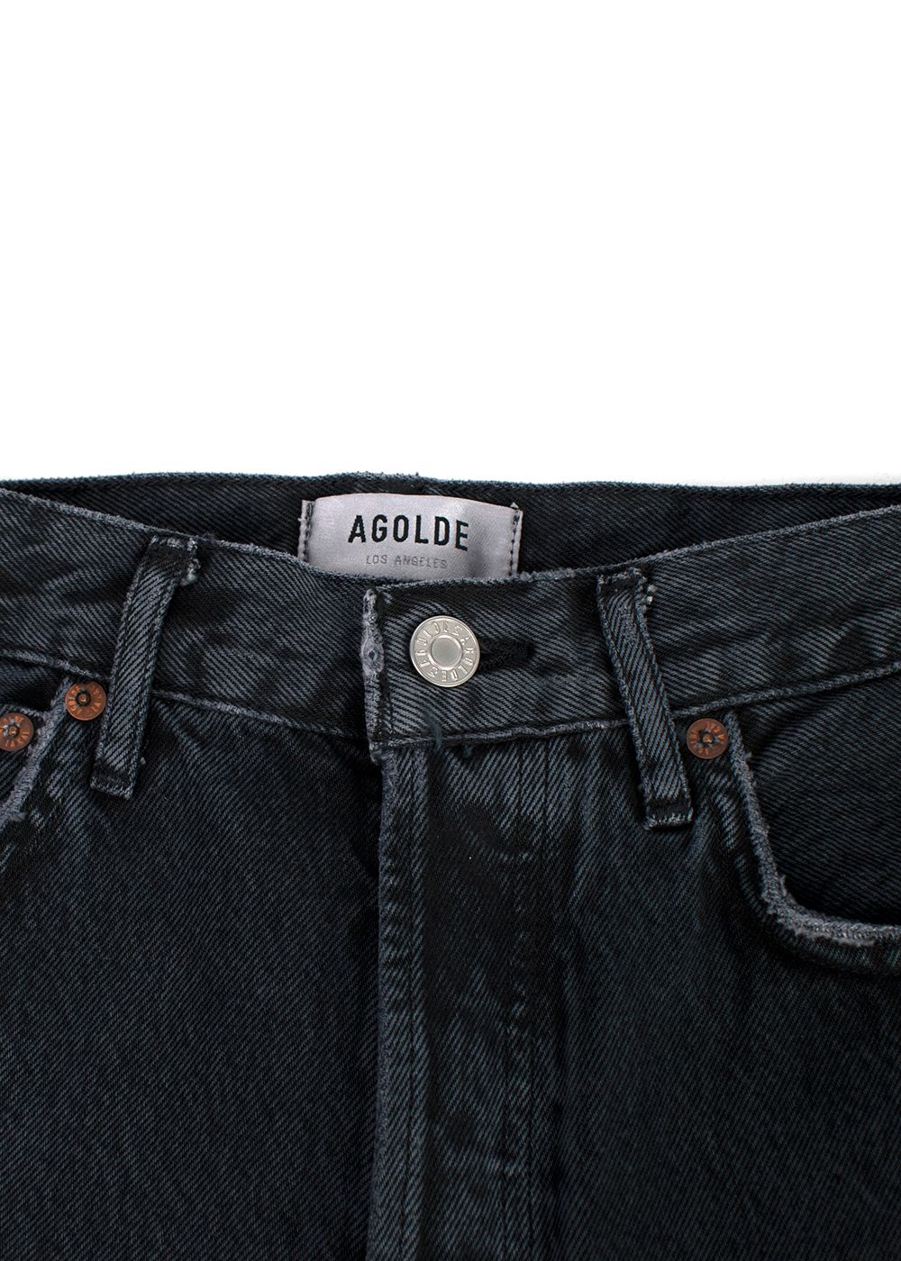 Agolde Black Denim Straight-Leg Jeans Size 24/61 cotton