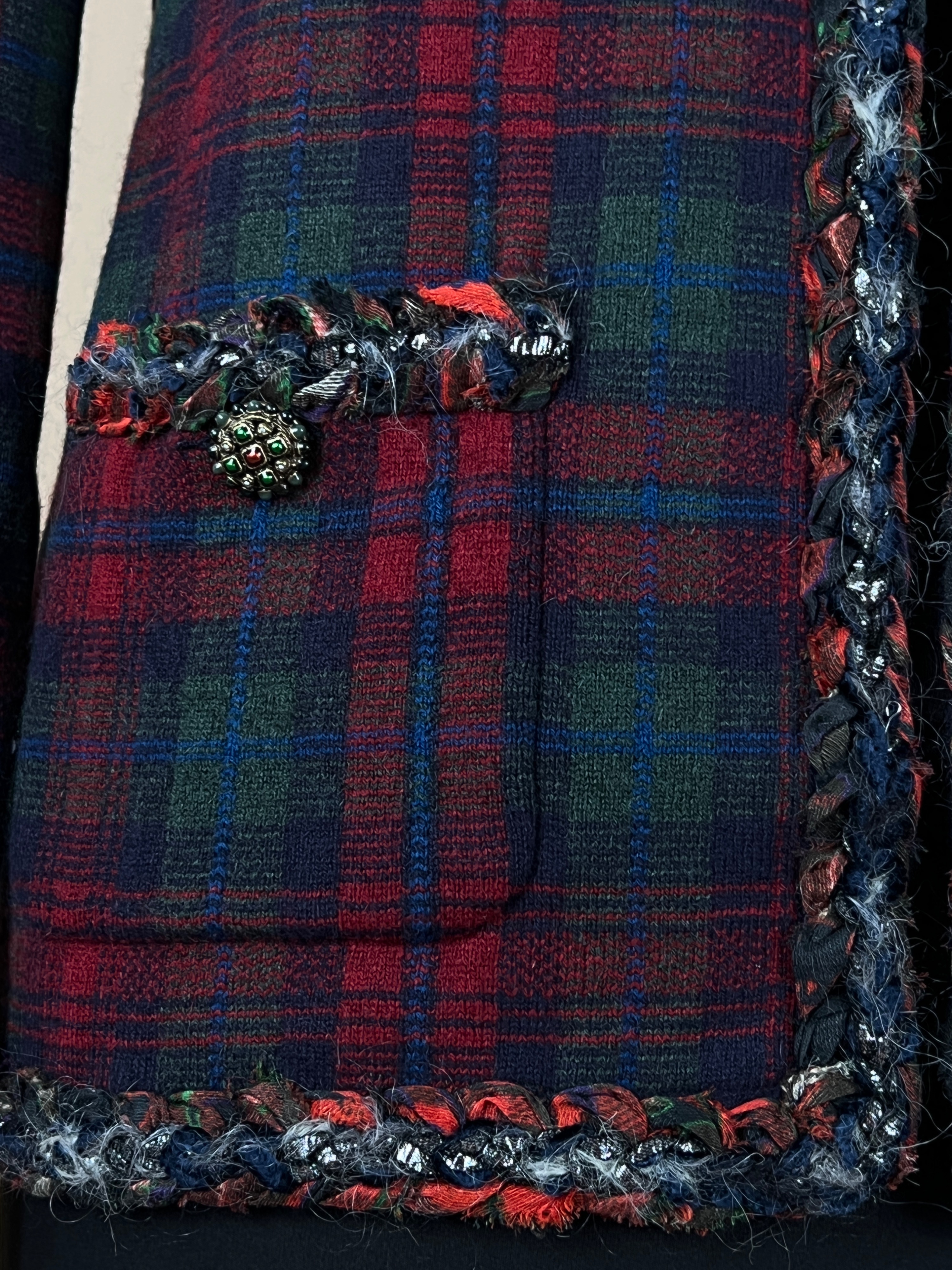 Chanel Paris/Edinburgh Tartan Blazer/Jacket Size S multicolor cashmere