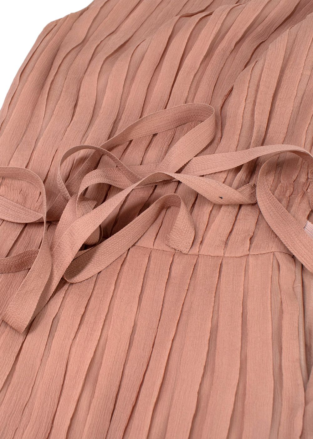 Preowned Prada Rose Pink Pleated Belted Dress Size XS silk