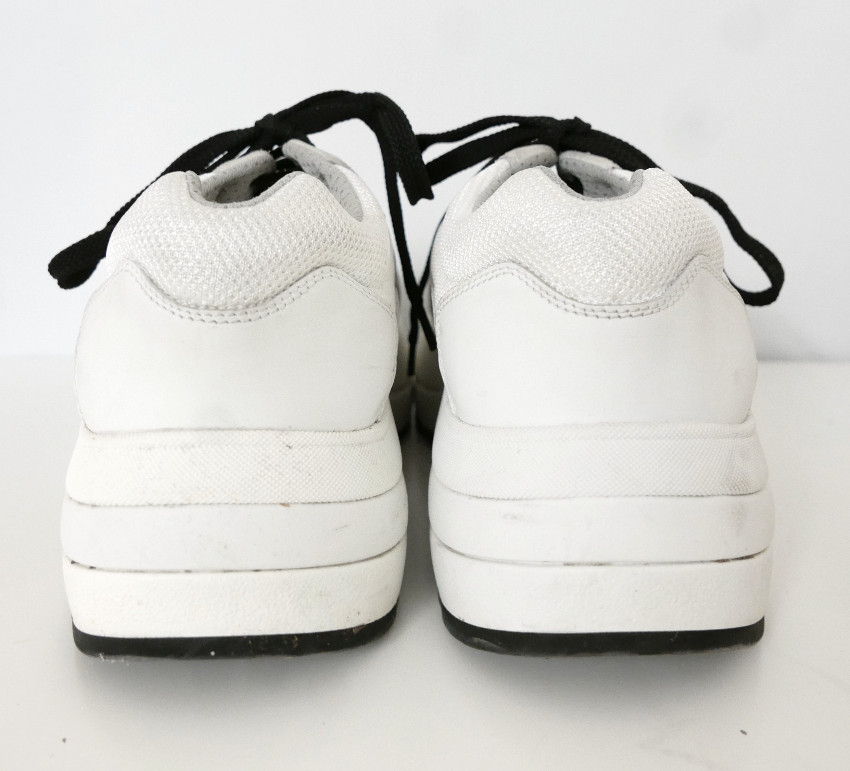 Preowned Celine Phoebe Philo Leather  Suede Low Top Delivery Sneakers Size 39 White