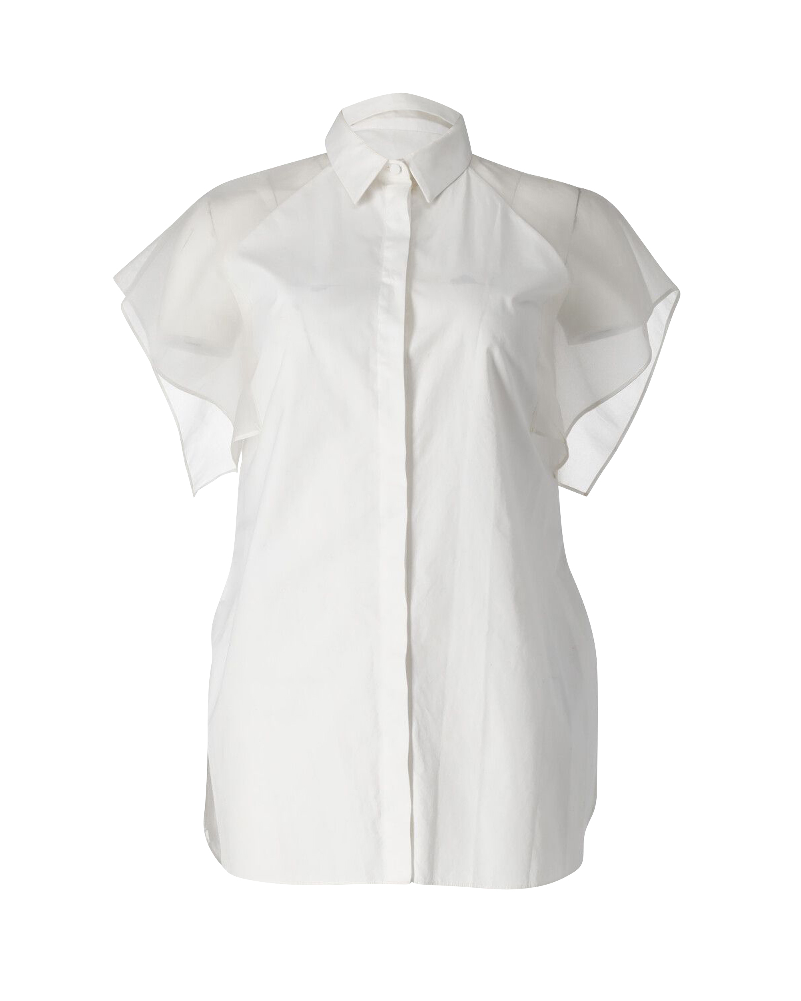 Preowned Giambattista Valli White Cotton short Sleeved Shirt Size S