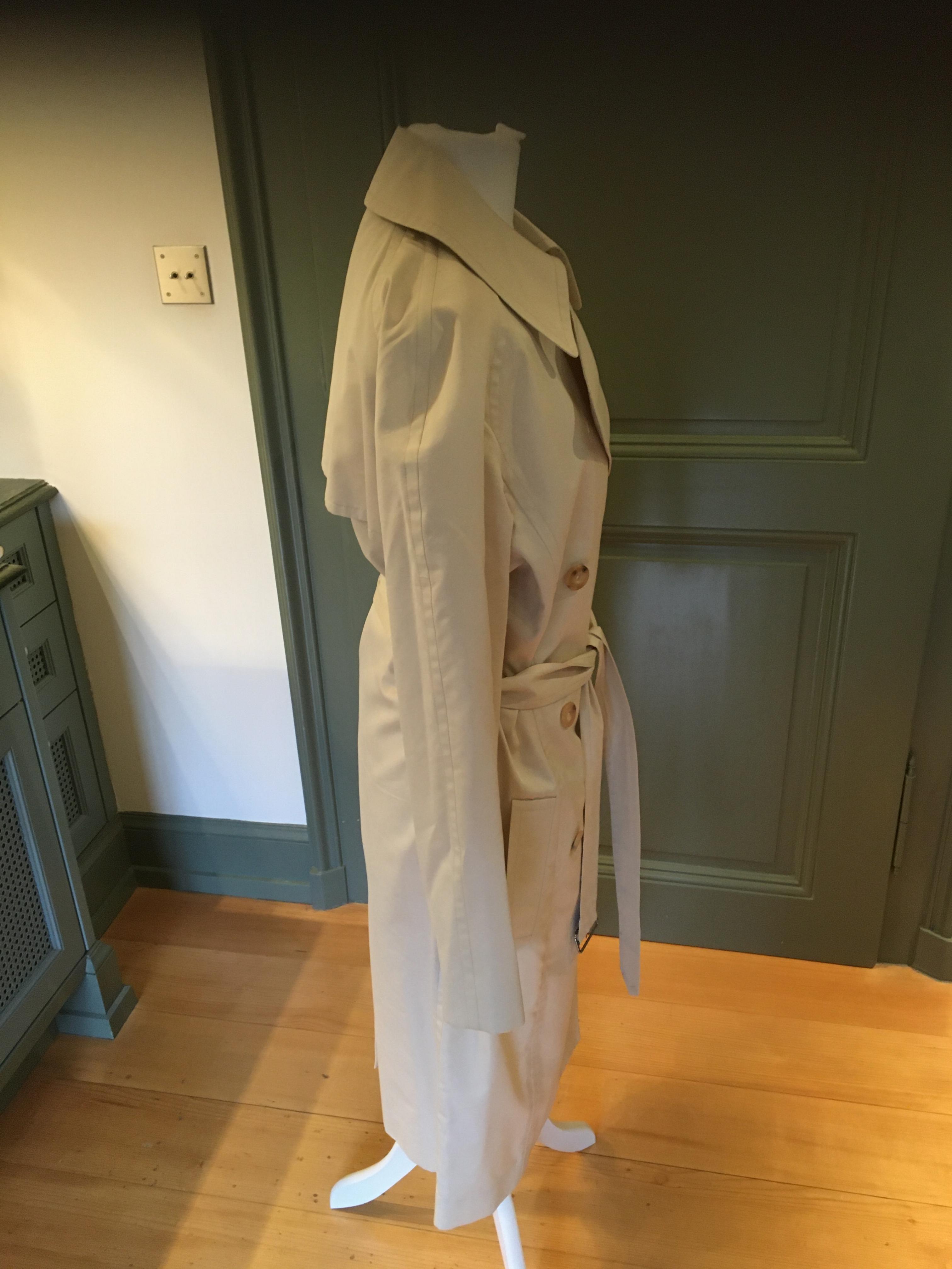 Hermes silk and cotton blend light beige raincoat Size S Beige/Nude