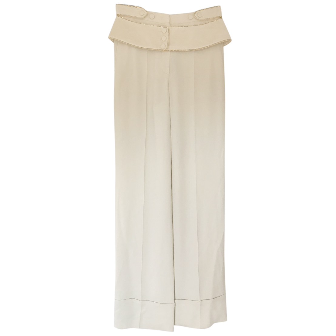 Roberto Cavalli Formal Wide legged Cream Trousers Size S viscose