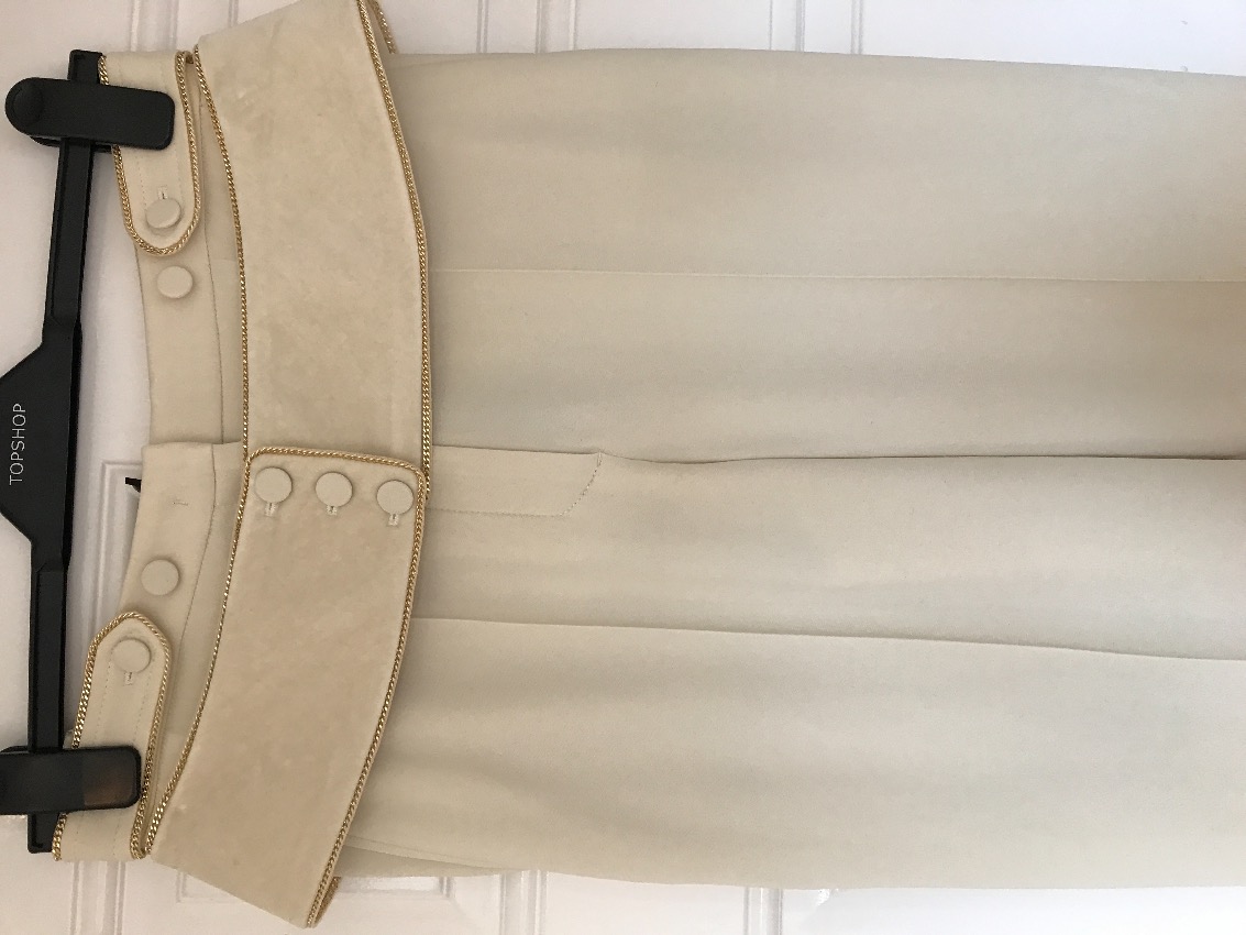 Roberto Cavalli Formal Wide legged Cream Trousers Size S viscose