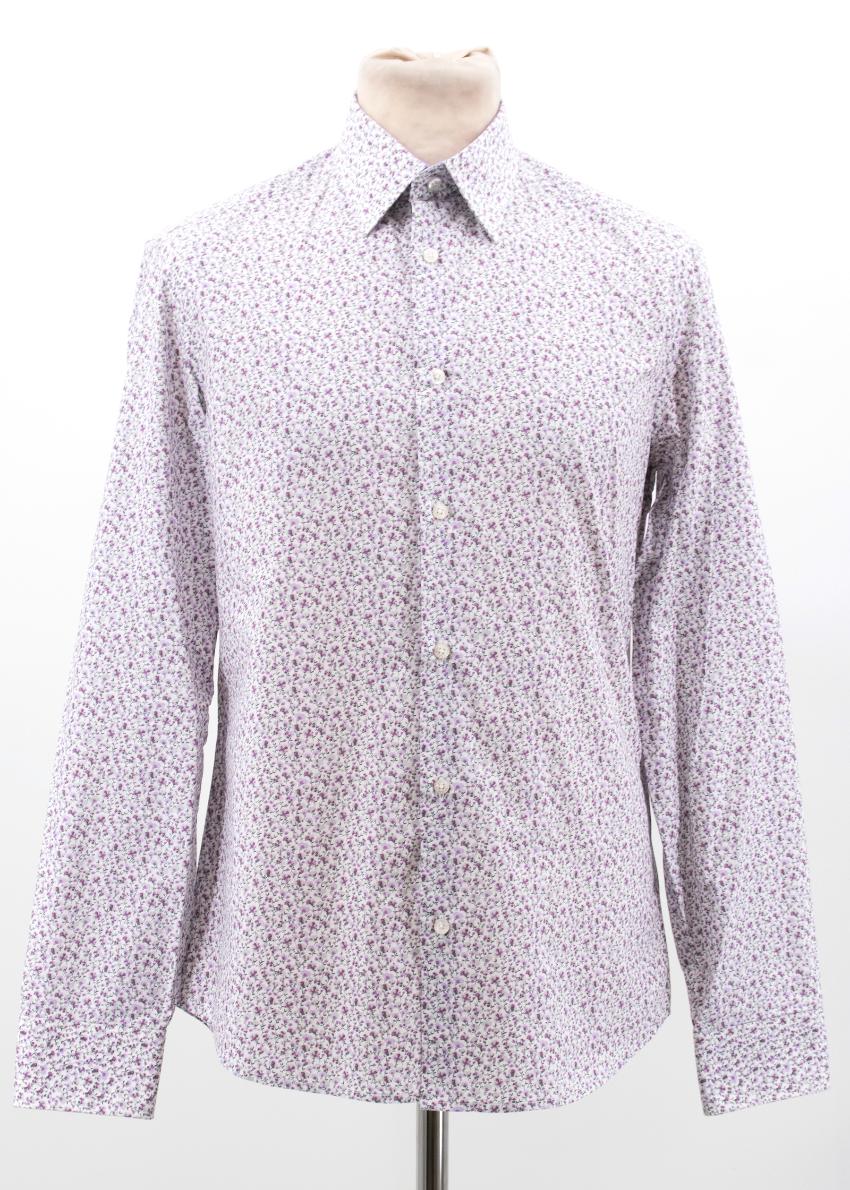 Men's Preowned Kenzo Flower Print Shirt Size 15 Floral / Patterned cotton