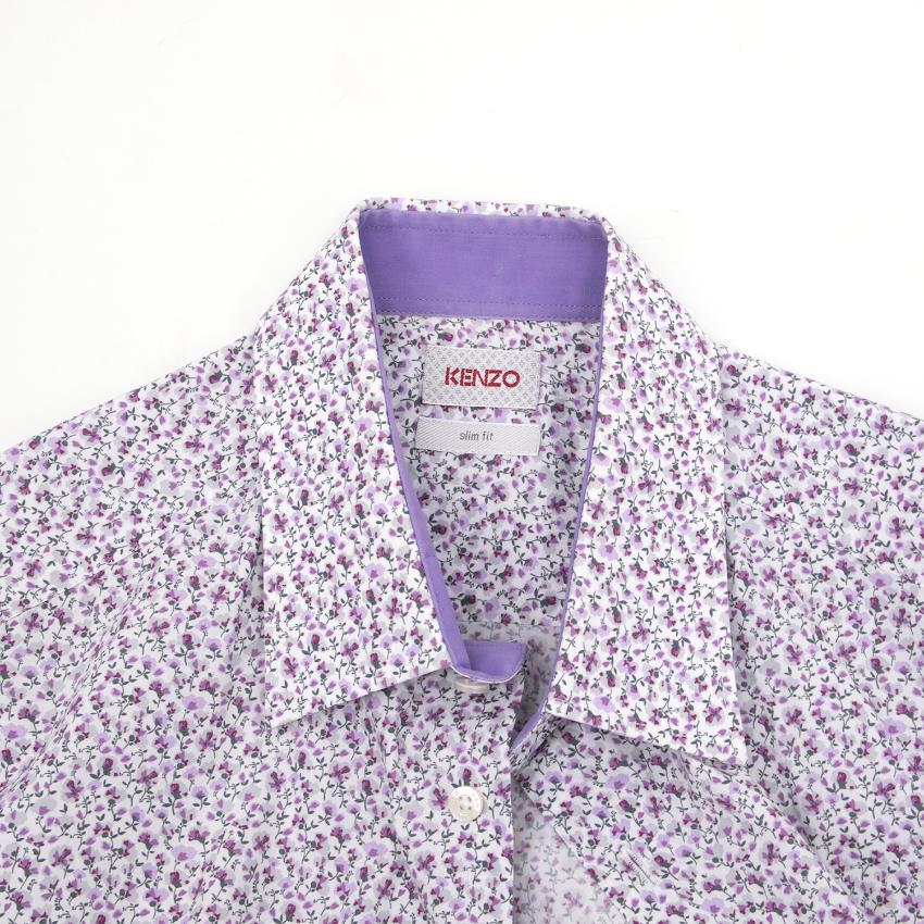 Men's Preowned Kenzo Flower Print Shirt Size 15 Floral / Patterned cotton