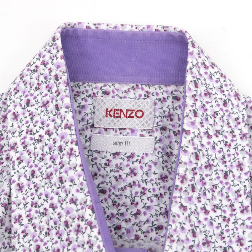 Men's Preowned Kenzo Flower Print Shirt Size 15 Floral / Patterned cotton