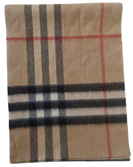 Preowned Burberry Check Cashmere Scarf Camel