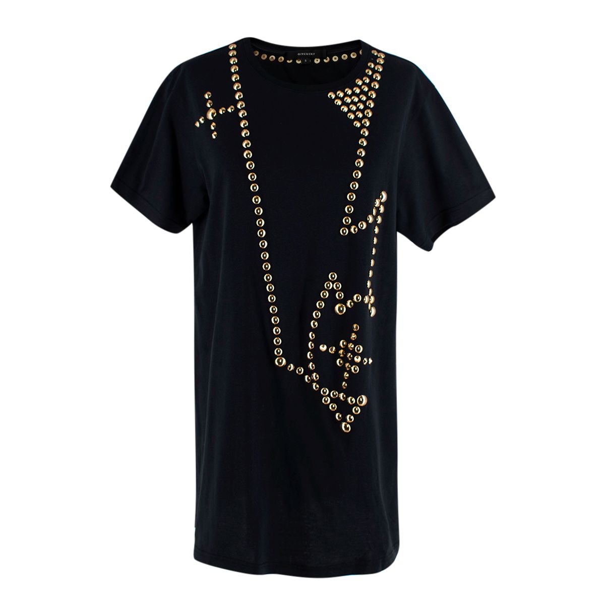 Givenchy Charcoal Cotton Studded T-Shirt Size S