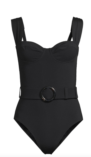 Evarae Parker Belted Black Swimsuit Size S polyamide/elastane