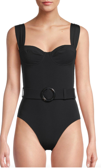 Evarae Parker Belted Black Swimsuit Size S polyamide/elastane