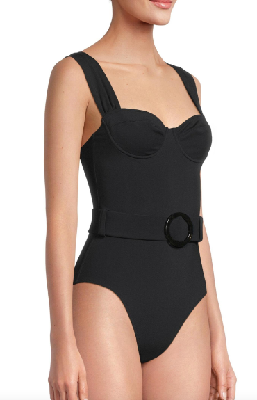 Evarae Parker Belted Black Swimsuit Size S polyamide/elastane