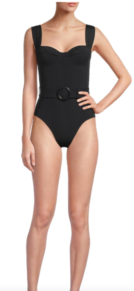 Evarae Parker Belted Black Swimsuit Size S polyamide/elastane