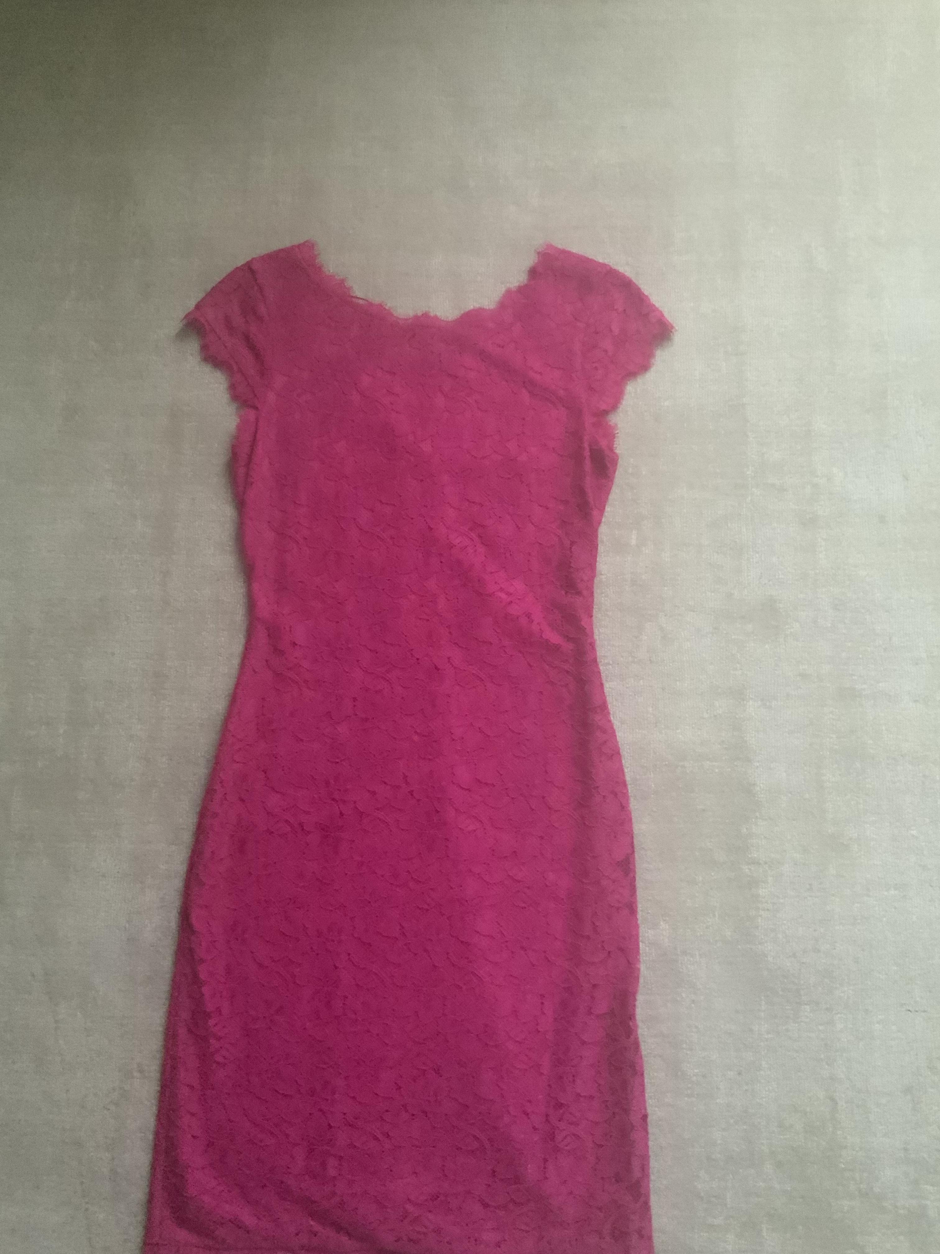 DVF Hot Orchid Barbara Lace Dress Size XS Pink