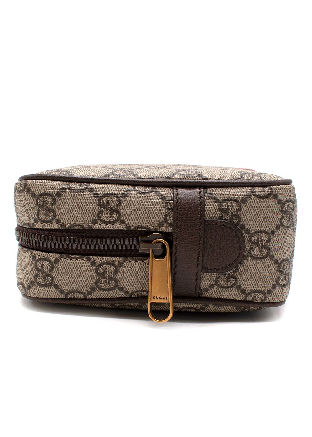 Gucci Savoy Toiletry Case with Web brown coated canvas