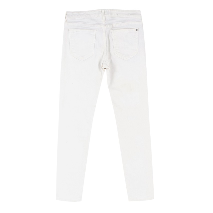 Preowned Koral White High-Waisted Slim Fit Denim Jeans Size 27/69 cotton