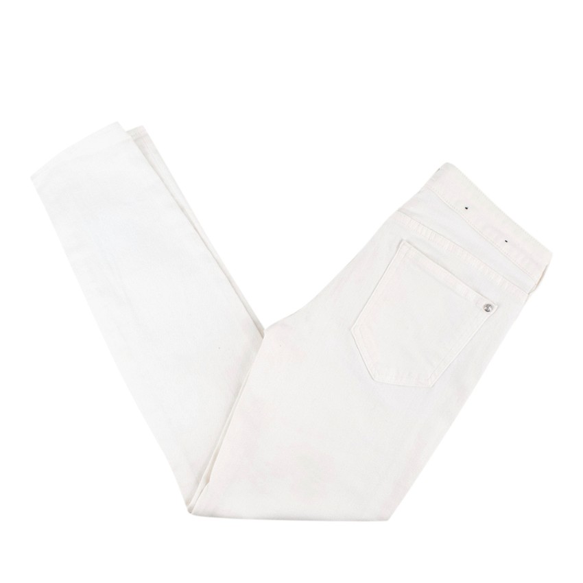 Preowned Koral White High-Waisted Slim Fit Denim Jeans Size 27/69 cotton