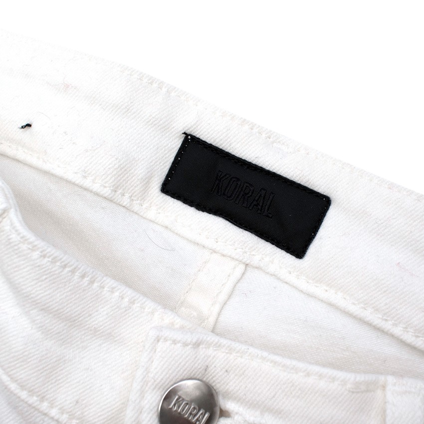 Preowned Koral White High-Waisted Slim Fit Denim Jeans Size 27/69 cotton