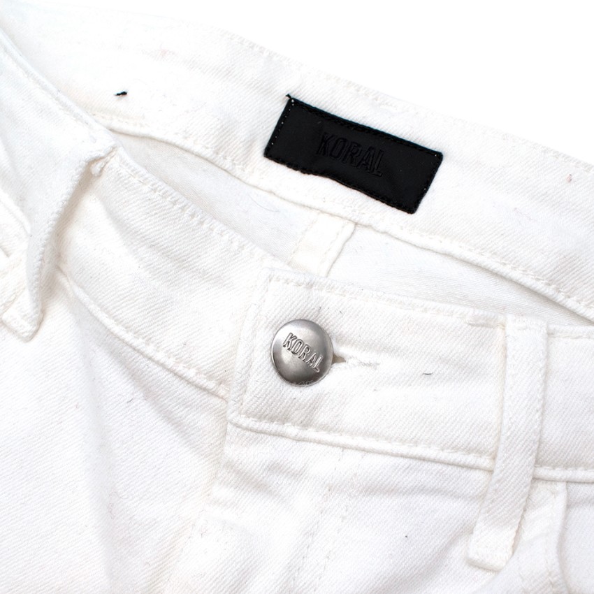 Preowned Koral White High-Waisted Slim Fit Denim Jeans Size 27/69 cotton