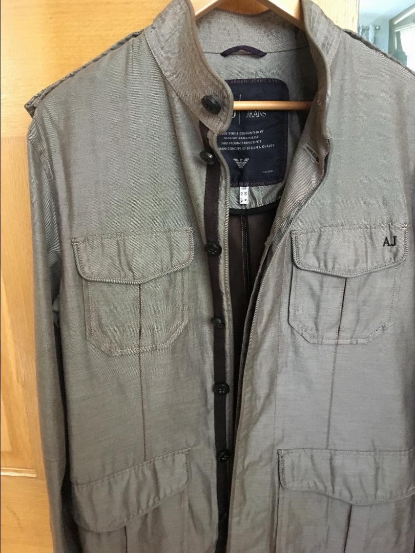 Preowned Armani Jeans Men's Grey Jacket Size M cotton