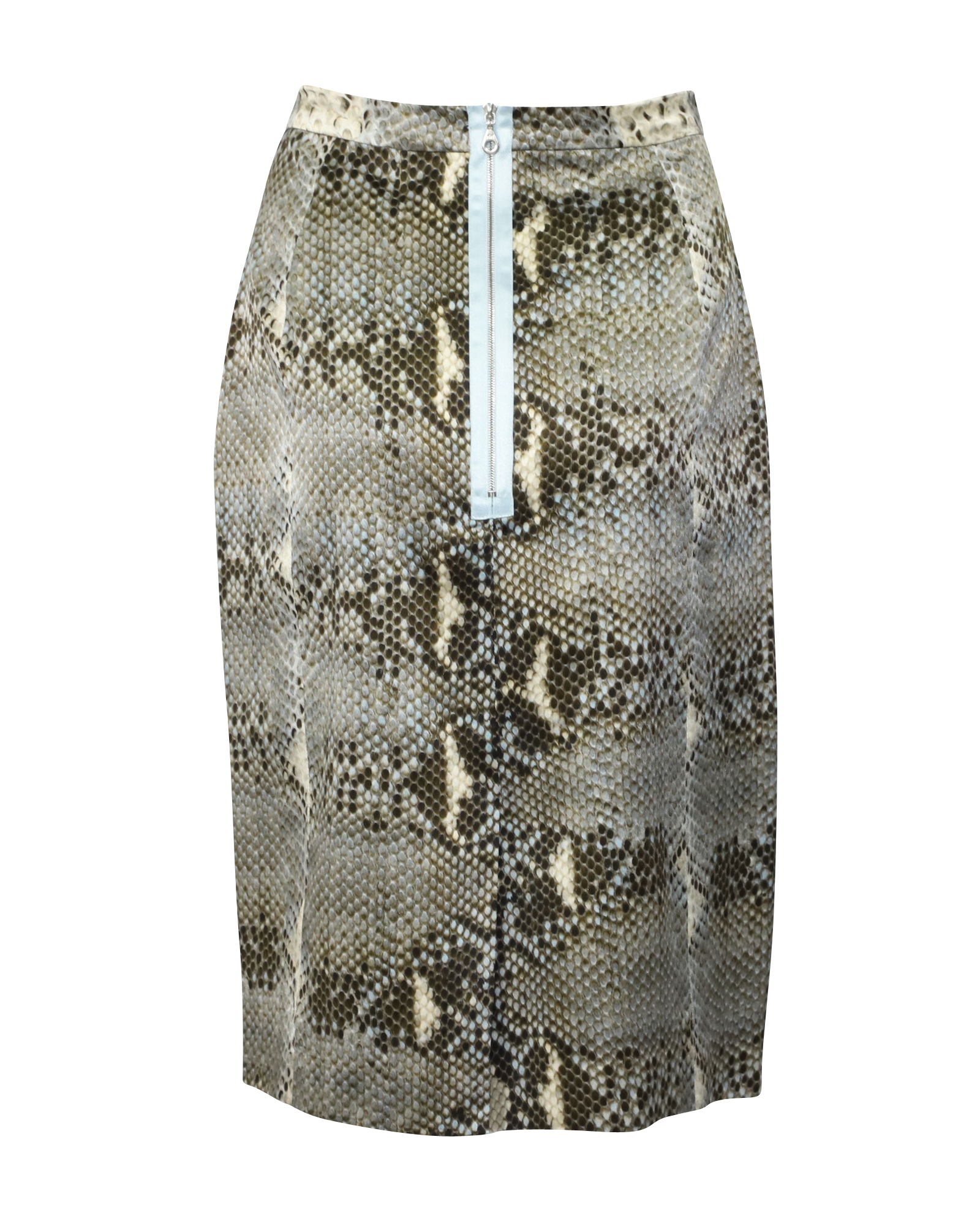 Preowned Erdem Snake print  lace pencil skirt Size XS grey viscose