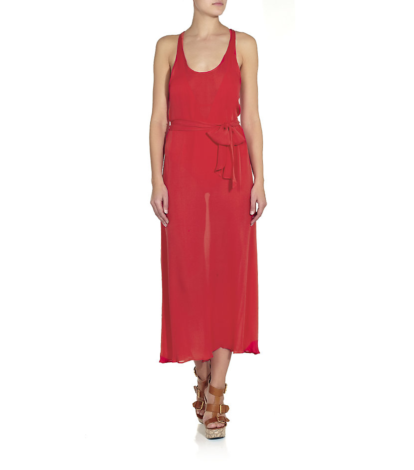 Charlie by Matthew Zink silk maxi dress Size S Red