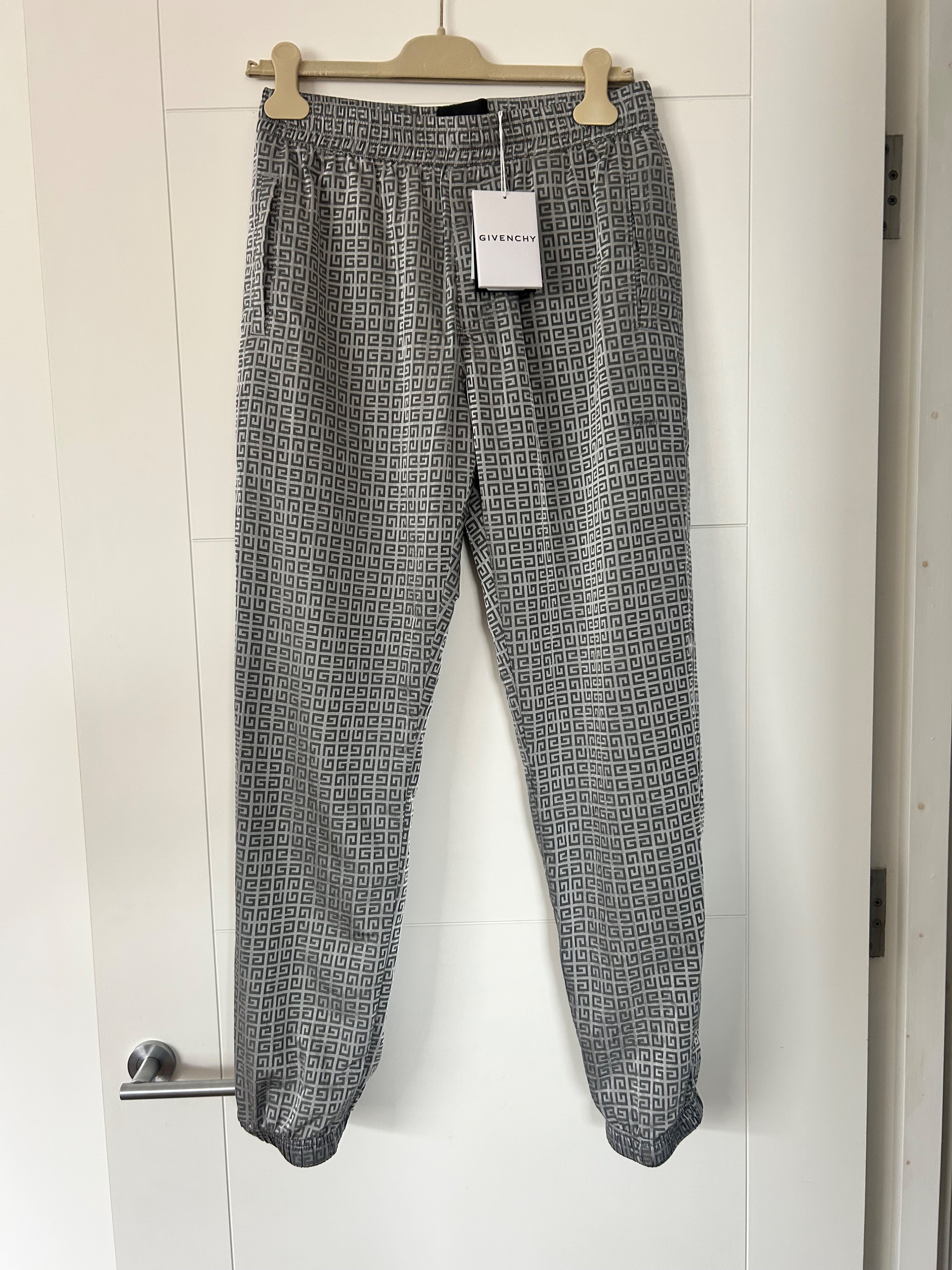 Givenchy 4G Monogram Track Pants Size S Cloud grey polyamide