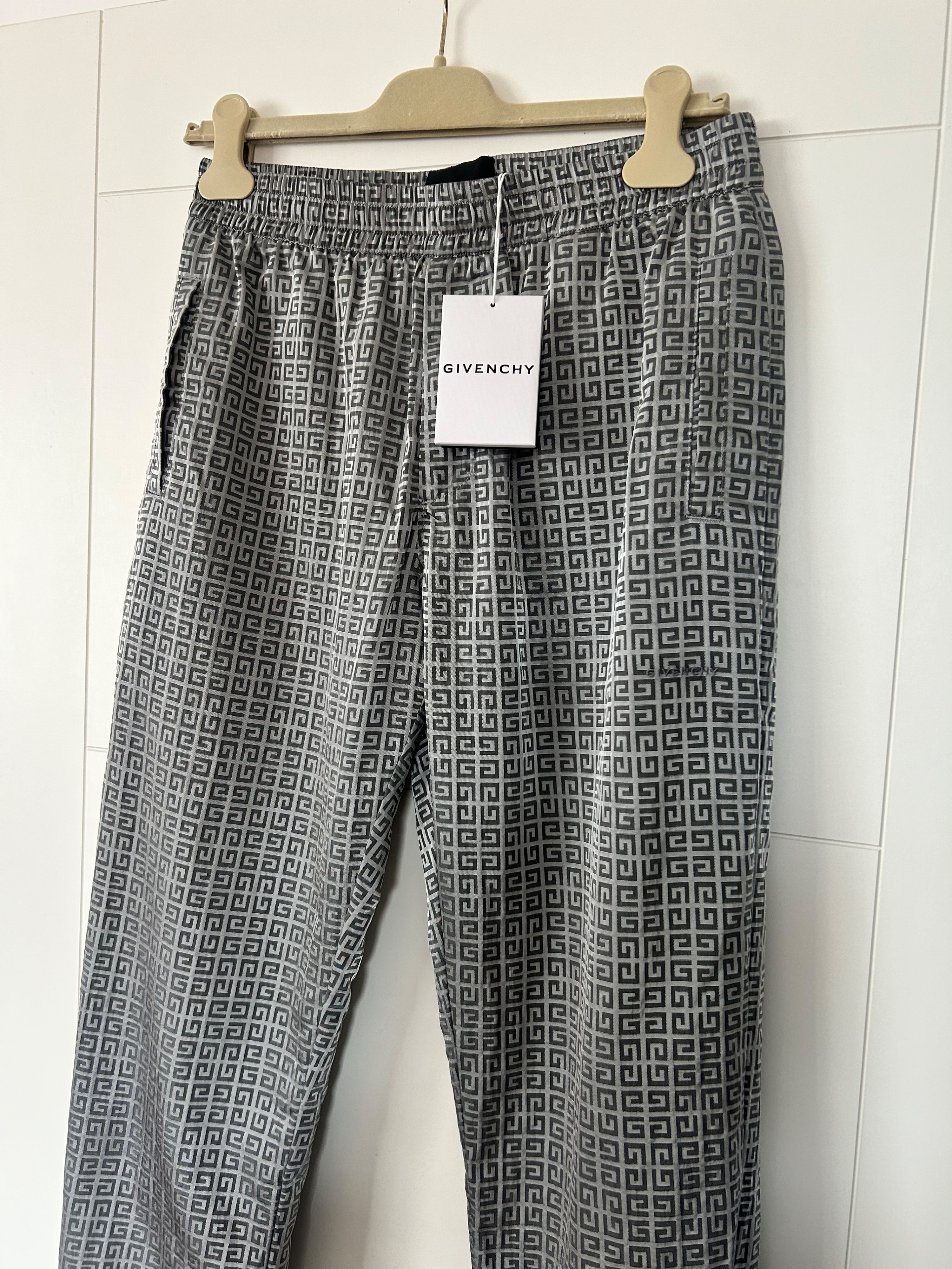 Givenchy 4G Monogram Track Pants Size S Cloud grey polyamide