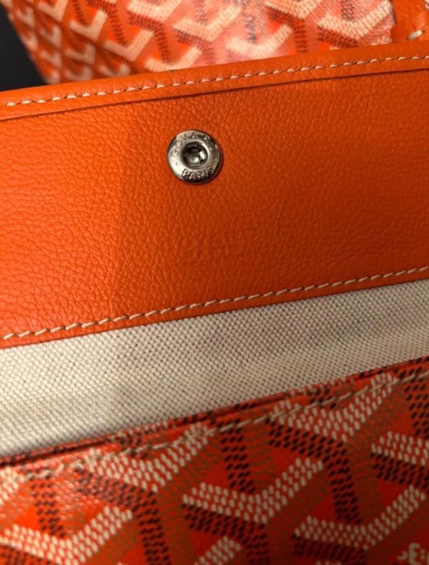 Preowned Goyard Orange Coated Canvas Saint Louis Tote Bag leather