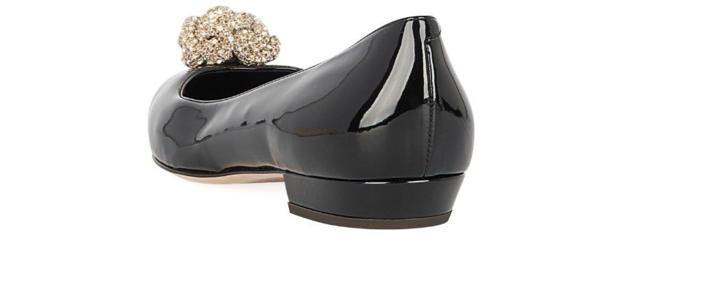 Giuseppe Zanotti Black Crystal Embellished Ballerinas Size 40 leather