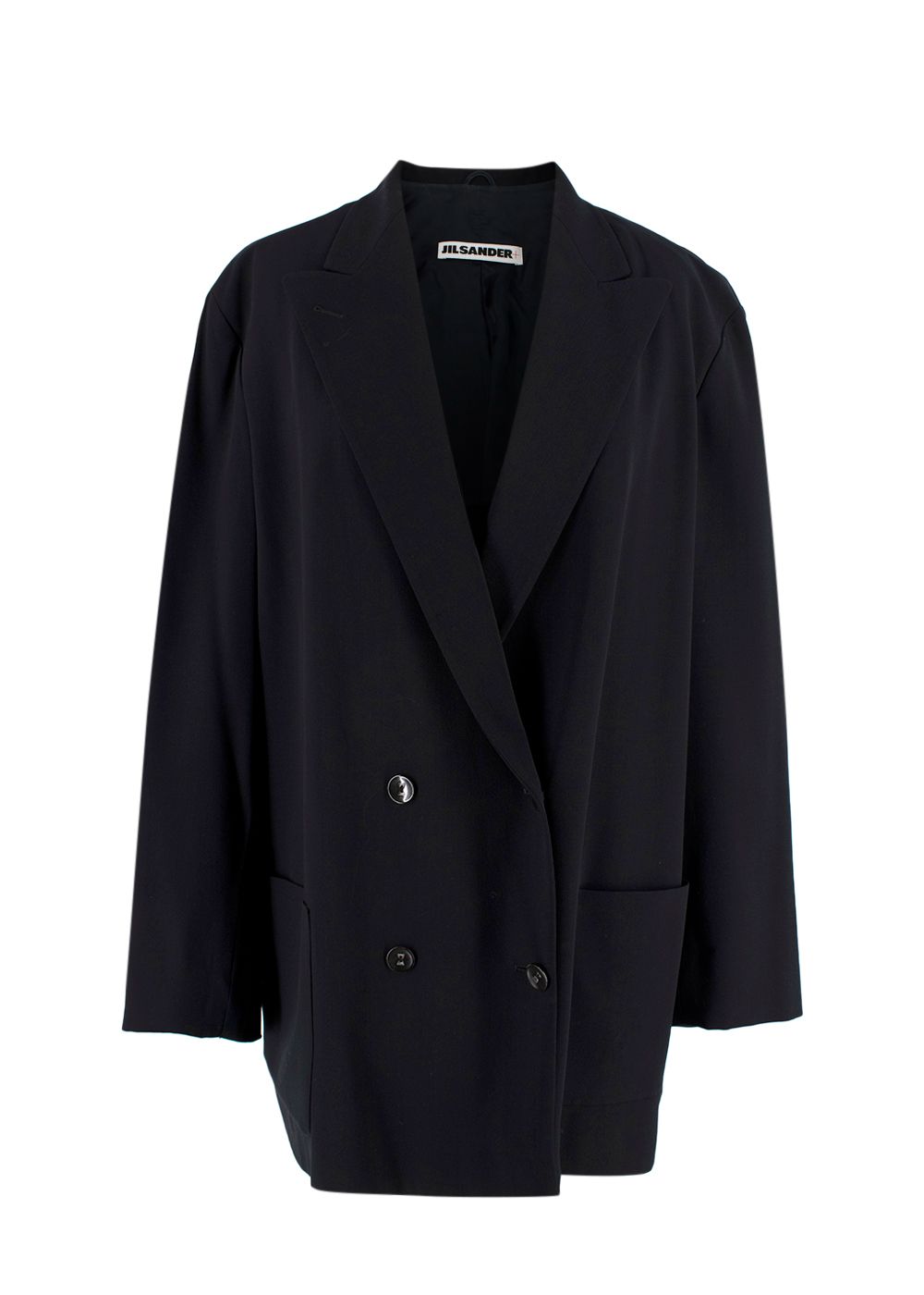 Jil Sander Black Wool Double Breasted Jacket Size S