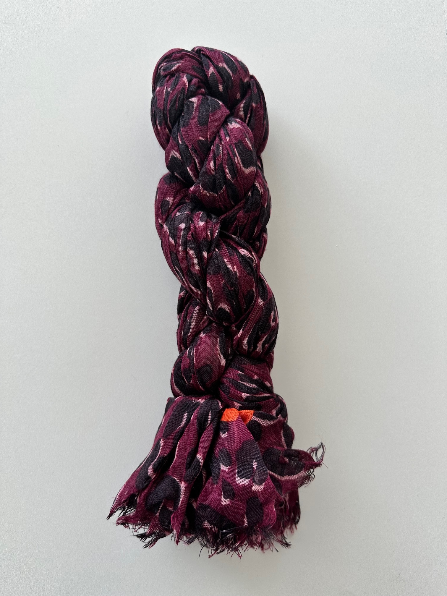 Louis Vuitton x Stephen Sprouse Burgundy Leopard Print Scarf Burgundy/Black cashmere/silk