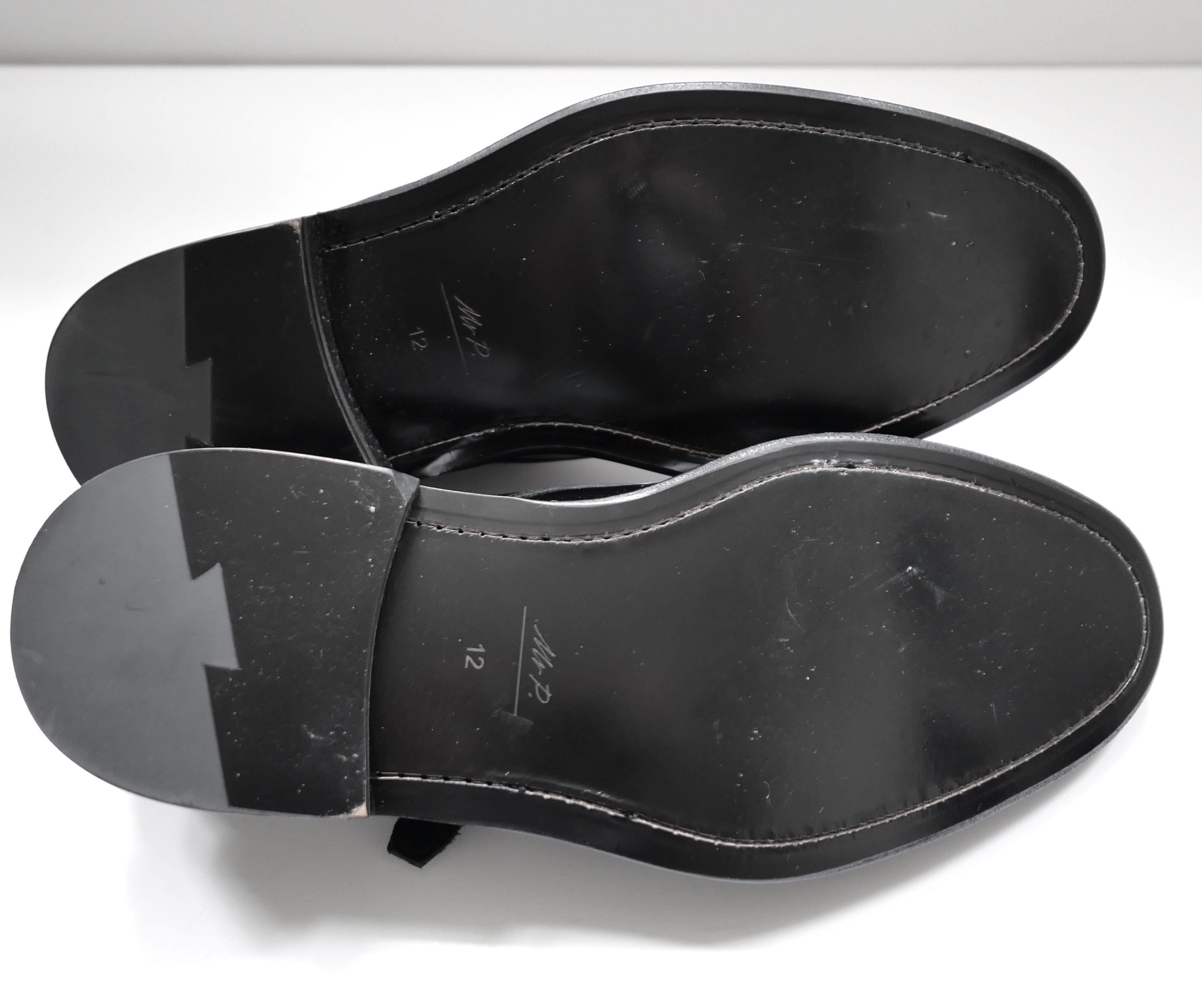 Men's Preowned Mr Porter Black Patent Leather Monk Strap Brogues Size 46