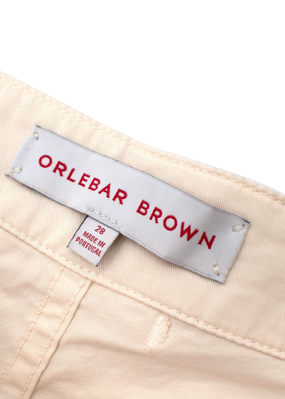 Orlebar Brown Cream Cotton Mid-length Swim Shorts Size XS