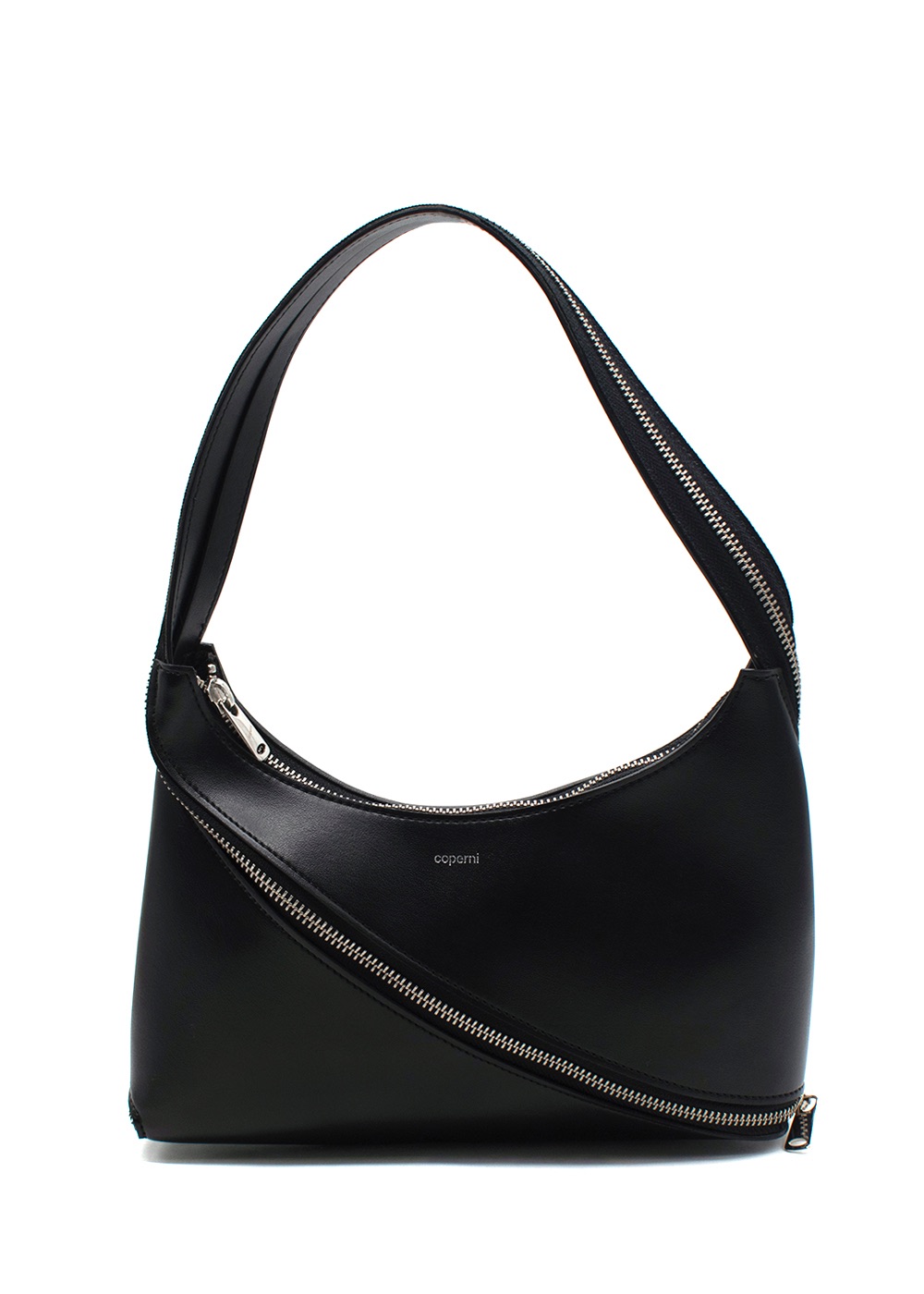 Coperni Black Zip Baguette Bag apple leather