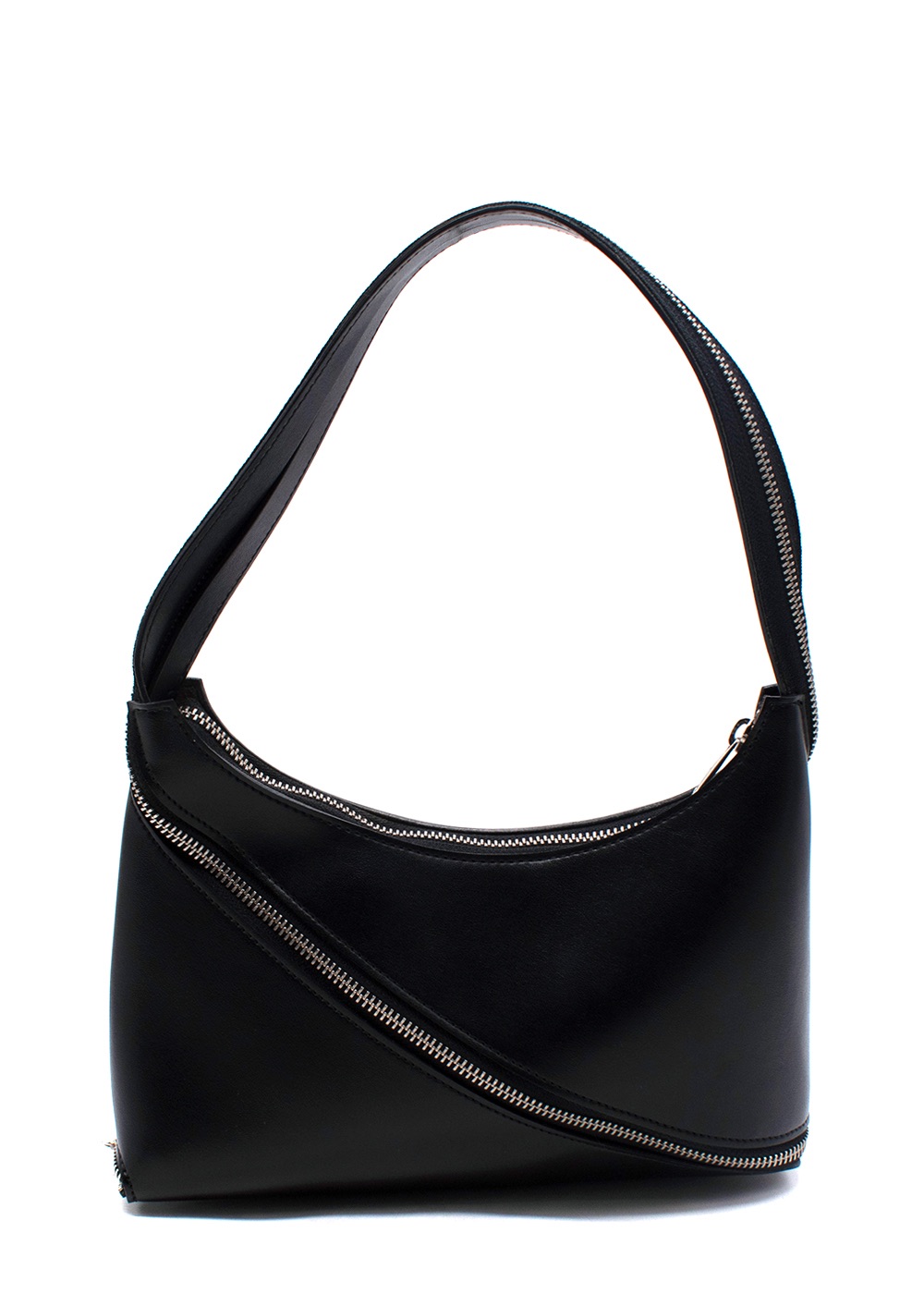 Coperni Black Zip Baguette Bag apple leather