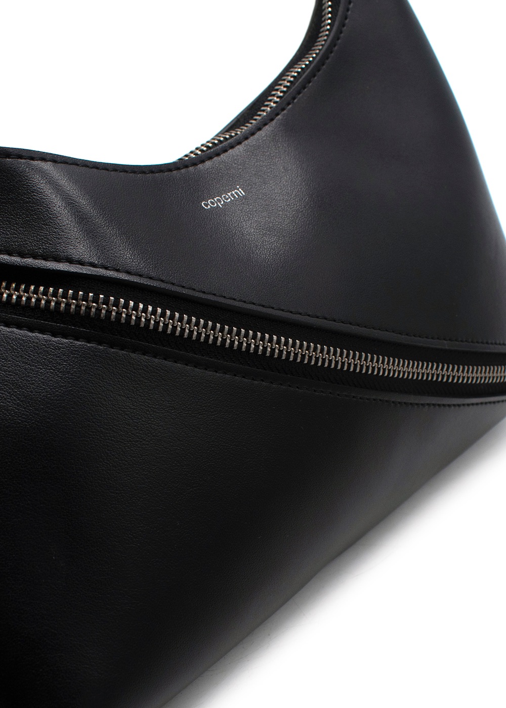 Coperni Black Zip Baguette Bag apple leather