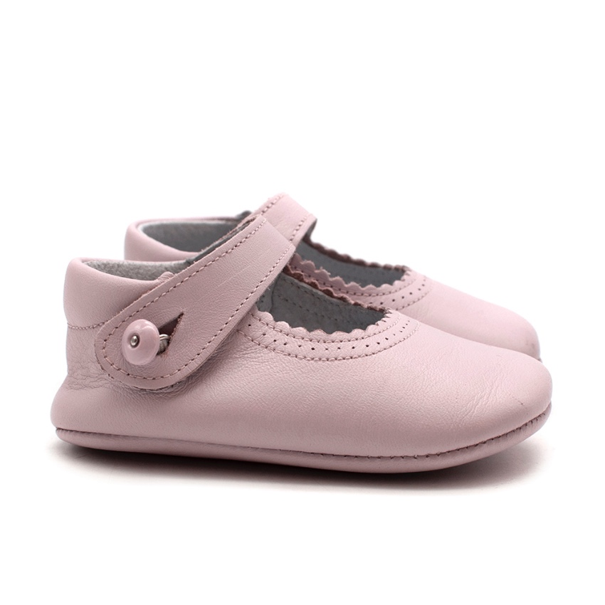 Pepa  Co Pink Mary Jane Leather Pram Shoes Size 12-18 Months