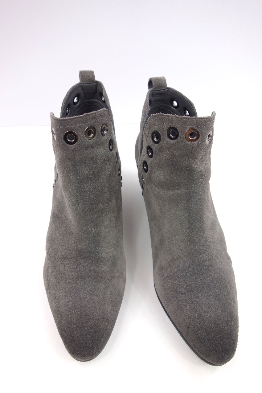 Preowned Sam Edelman Suede Eyelet Detail Rubin Boots Size 37 Grey