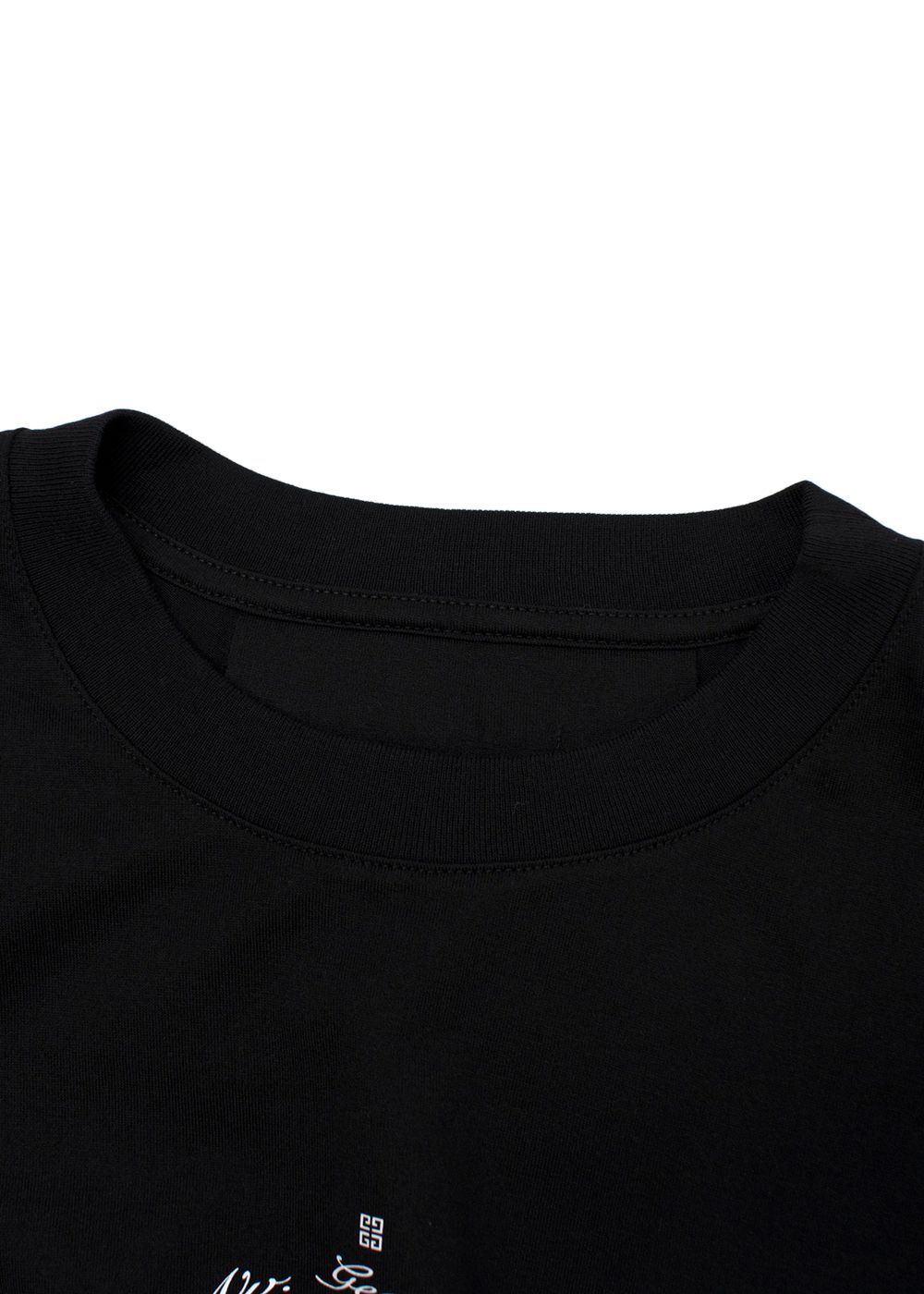 Givenchy black t-shirt with white front logo Size XS Black/White cotton