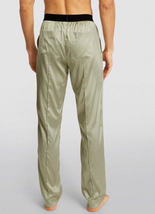 Men's Tom Ford Pistachio Low-waist Silk Trousers Size XL