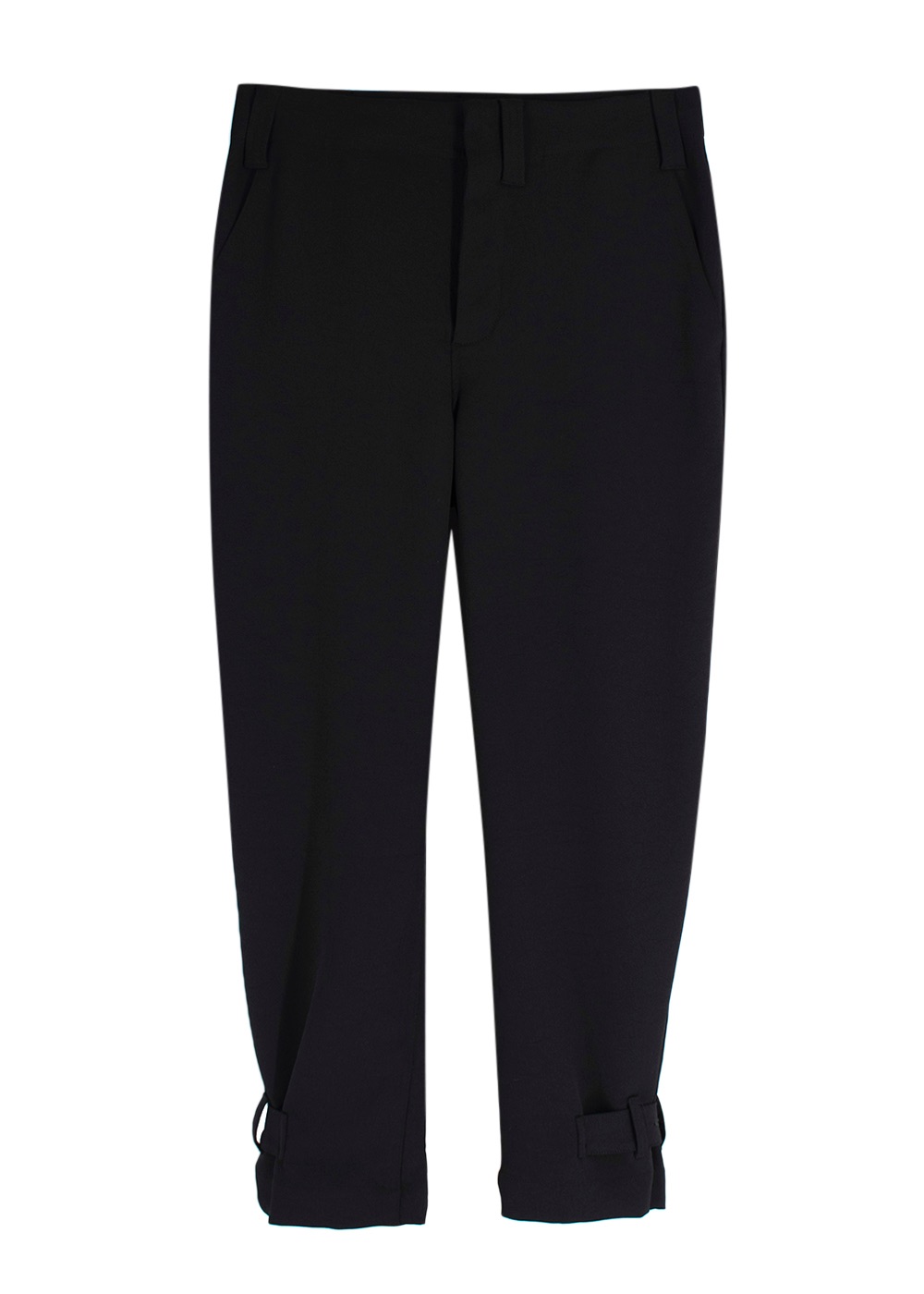 Proenza Schouler Black Belt Cuffed Trousers Size XS polyester