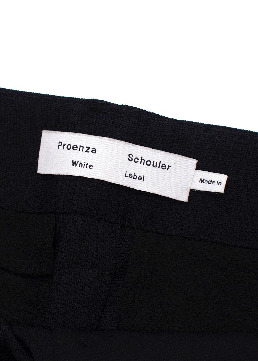 Proenza Schouler Black Belt Cuffed Trousers Size XS polyester